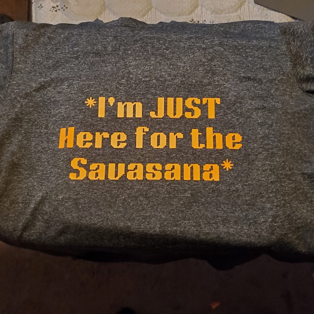 Gray Graphic Tee with Yellow Print